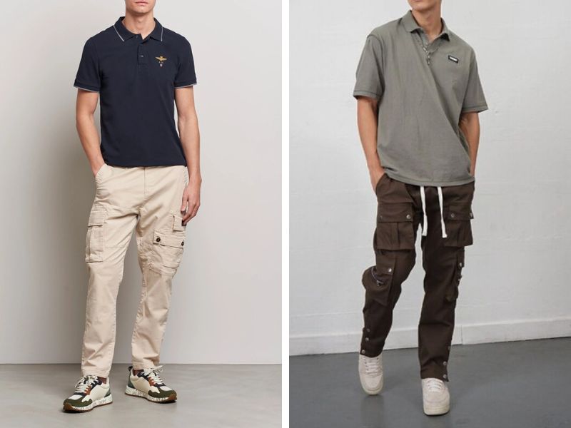 Phối Đồ Với Quần Túi Hộp Nam Phối Với Áo Thun Polo