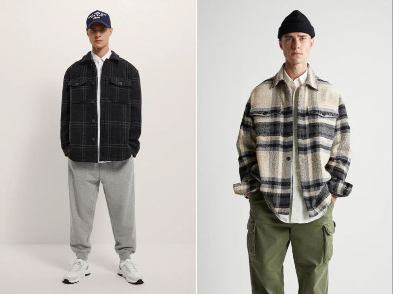 Áo Gile Nam Kết Hợp Với Áo Sơ Mi Flannel