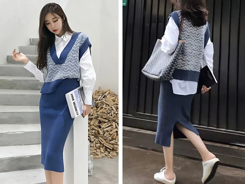 HÉ LỘ 10+ cách phối áo gile với chân váy chuẩn Fashion Hàn