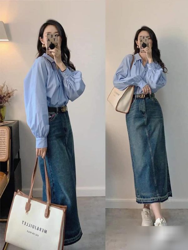Chân váy denim + sơ mi: Cặp đôi hack tuổi vi diệu cho nàng công sở tuổi 30