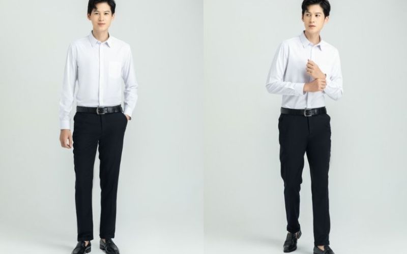 Cách phối áo sơ mi đen