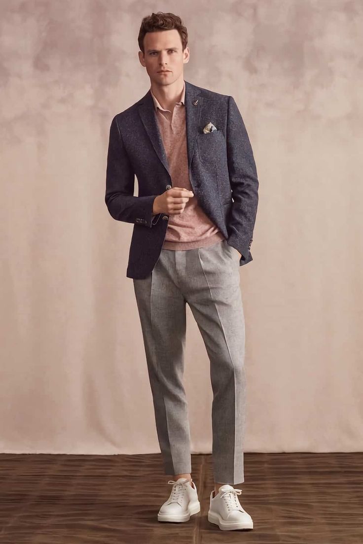 Áo polo nam với áo blazer cho sự kiện trang trọng