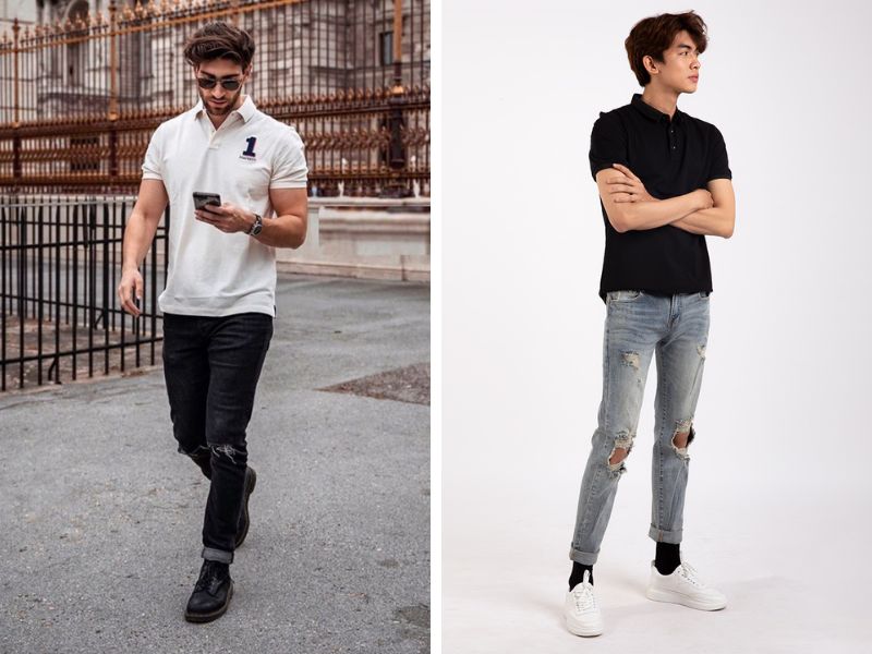 Áo polo nam với quần short cho ngày hè thoải mái