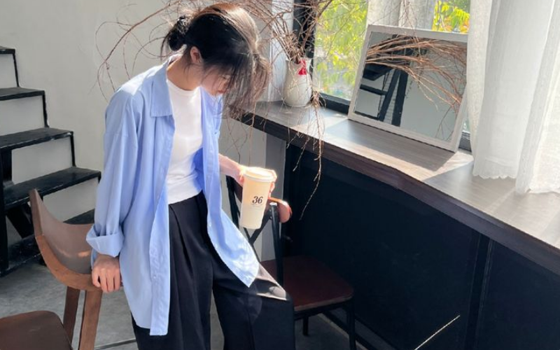 Phối Đồ Áo Sơ Mi Xanh