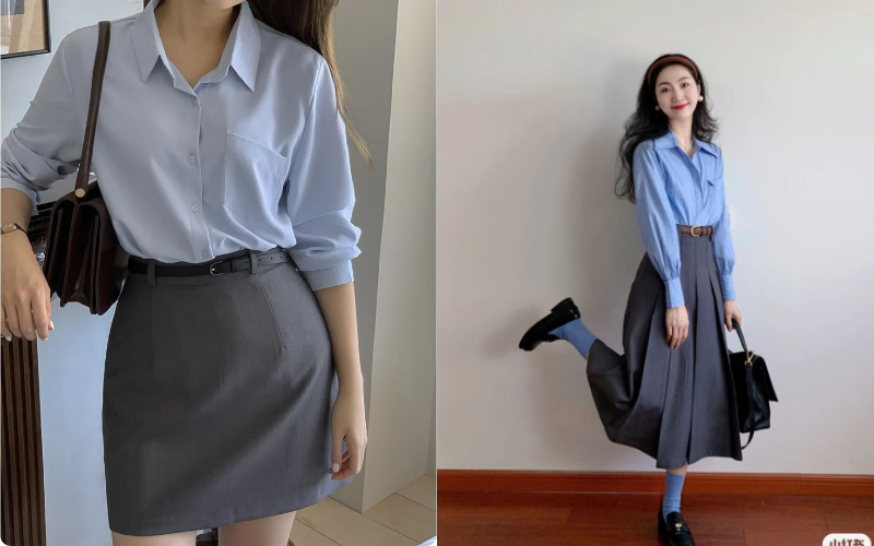 Phối Đồ Áo Sơ Mi Xanh
