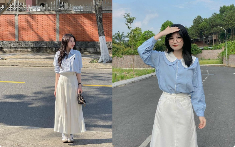 Phối Đồ Áo Sơ Mi Xanh