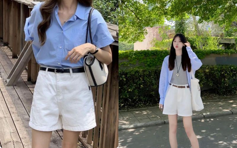 Phối Đồ Áo Sơ Mi Xanh