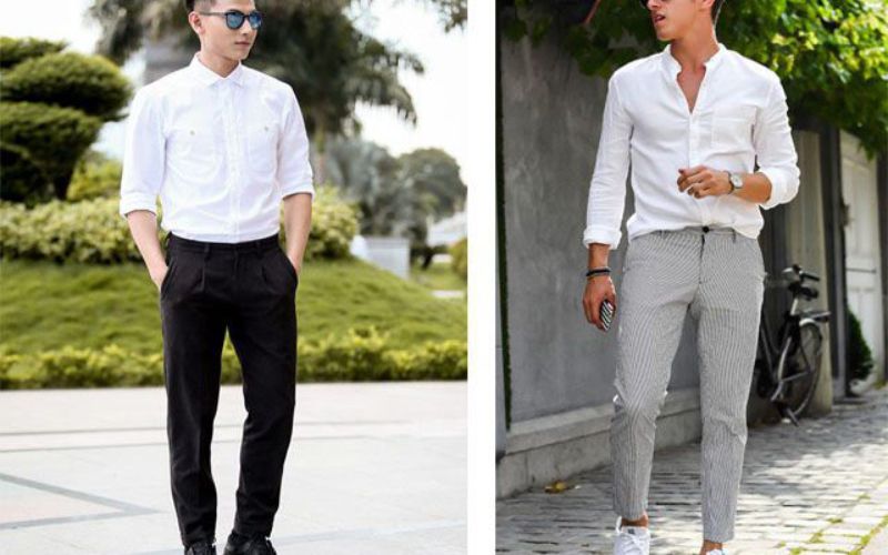 Phối đồ áo sơ mi đen outfit tông đen cho nam