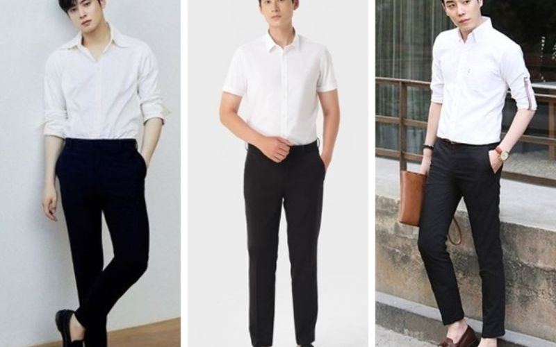 Cách phối đồ áo sơ mi đen với quần short cho nam