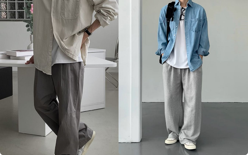 phối đồ với áo sơ mi nam