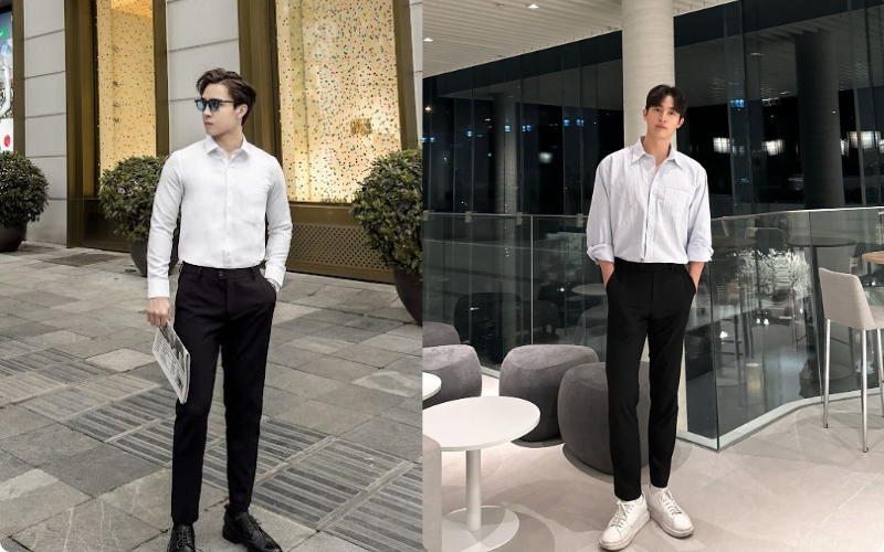 phối đồ với áo sơ mi nam
