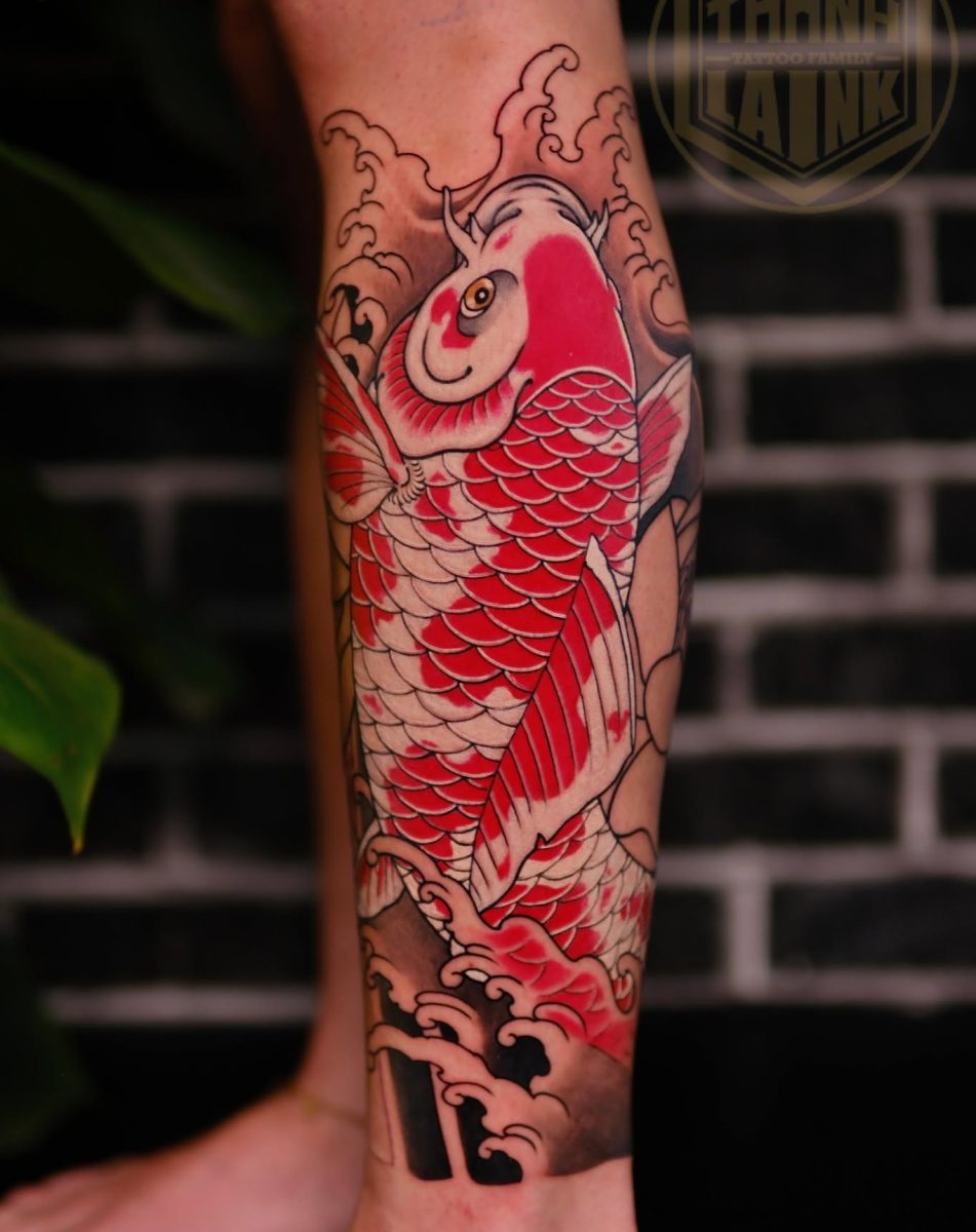 hình xăm cá chép hóa rồng