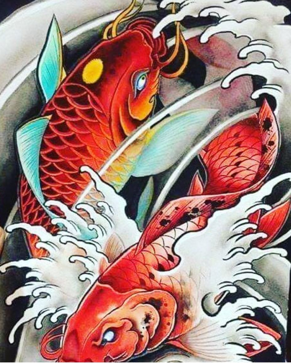 hình xăm cá chép hóa rồng
