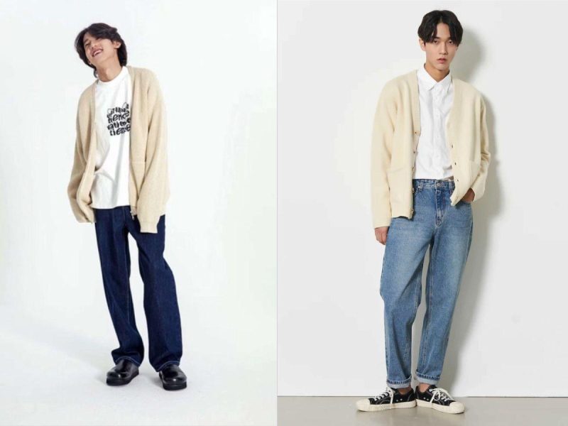 phối đồ với cardigan nam màu đen
