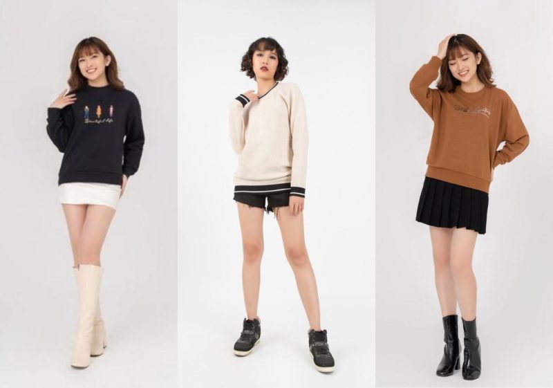 mix đồ với quần short nữ đông