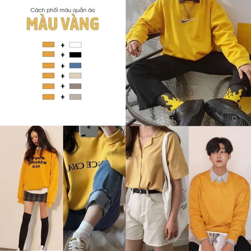 bảng màu phối đồ nữ bộ ba