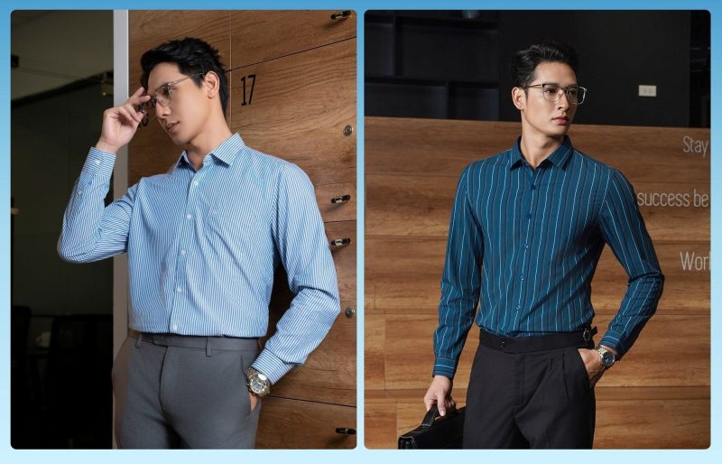 Cách kết hợp áo sơ mi kẻ sọc với quần tây