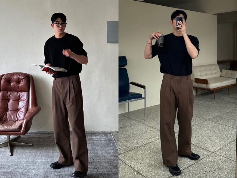 Phối đồ áo đen nam với quần jogger