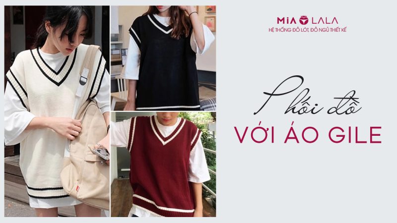 Cách phối áo gile với áo thun chuẩn mực thanh lịch