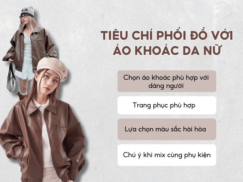 Phối đồ áo khoác da nữ cùng quần short