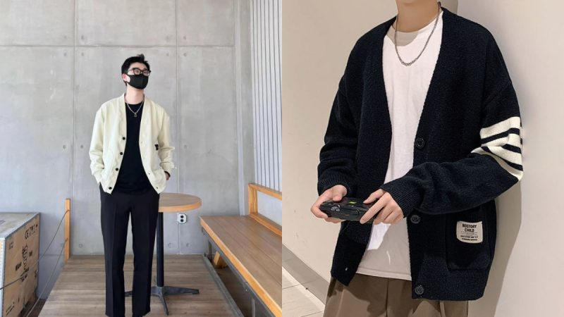 cách phối đồ với áo cardigan nam đơn giản