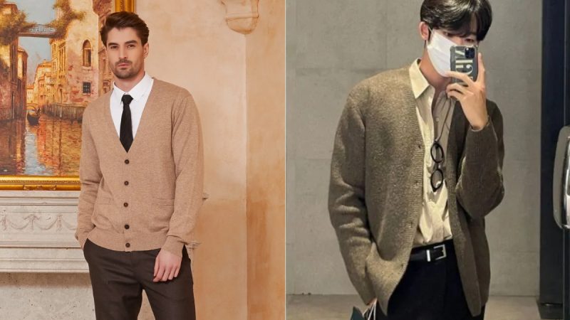 cách phối đồ với cardigan gile nam