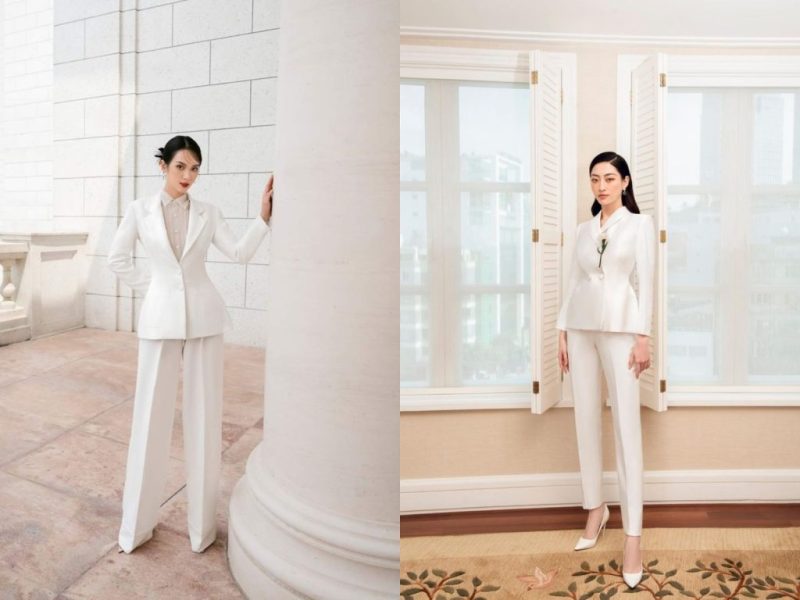 Phối đồ với áo vest nữ và quần tây ống rộng