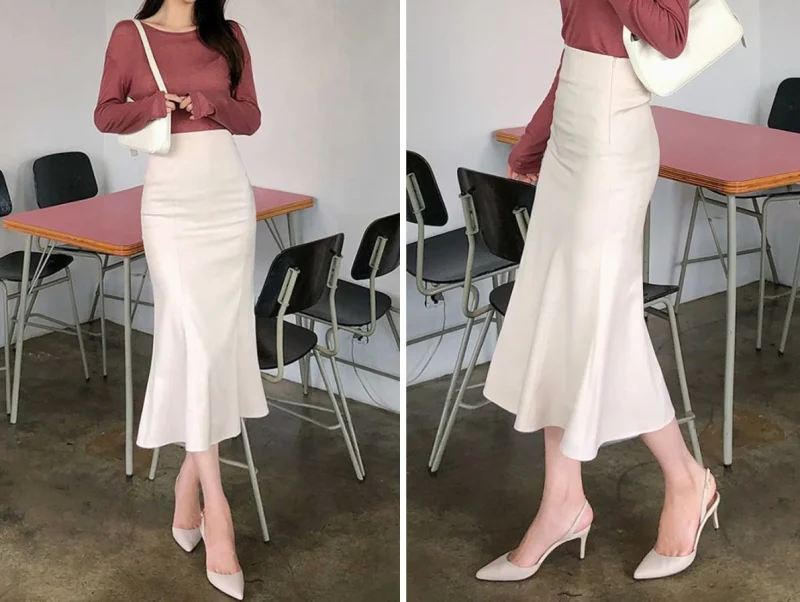 Cách phối đồ với chân váy đuôi cá dài và croptop gợi cảm