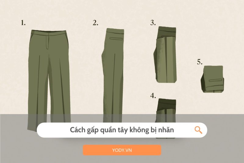 cách gấp quần tây không bị nhăn