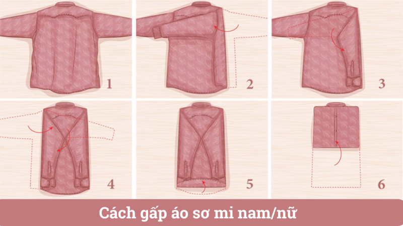 cách gấp áo sơ mi truyền thống