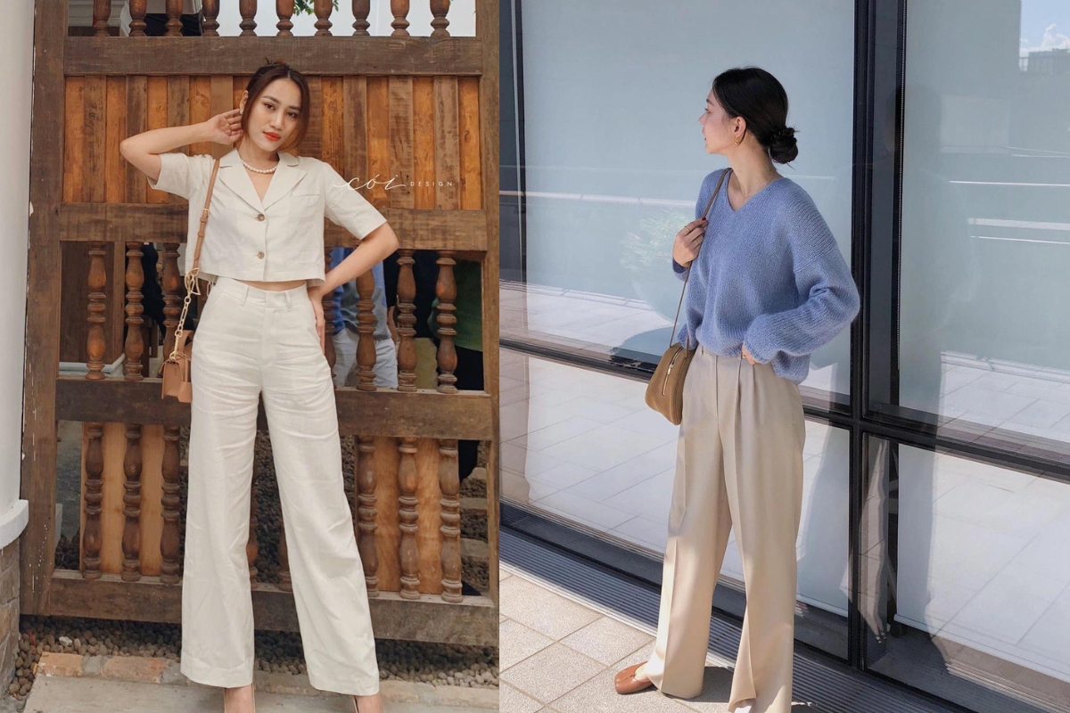 Cách mix đồ đi đám cưới với quần ống rộng và croptop