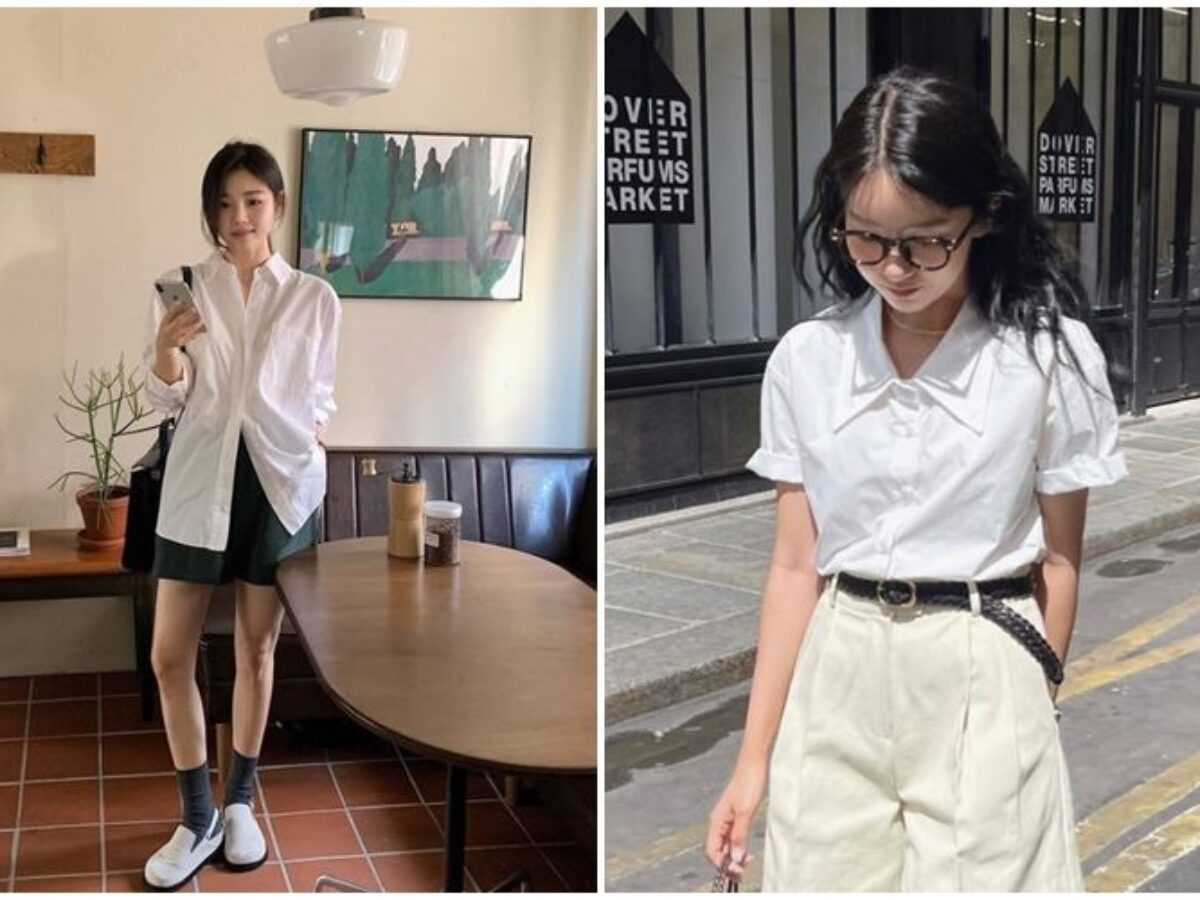 Phối đồ với áo sơ mi trắng nữ và quần jean