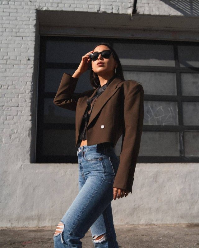 phối đồ với blazer nữ và quần jeans