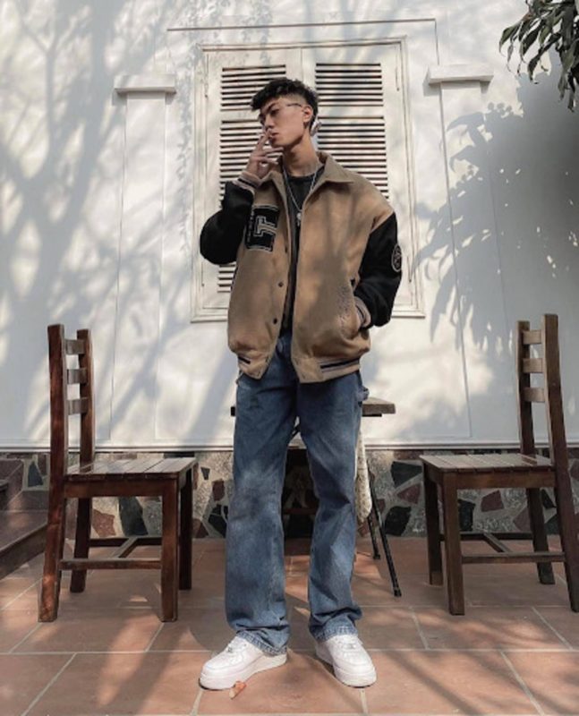 cách phối đồ áo bomber nam với hoodie