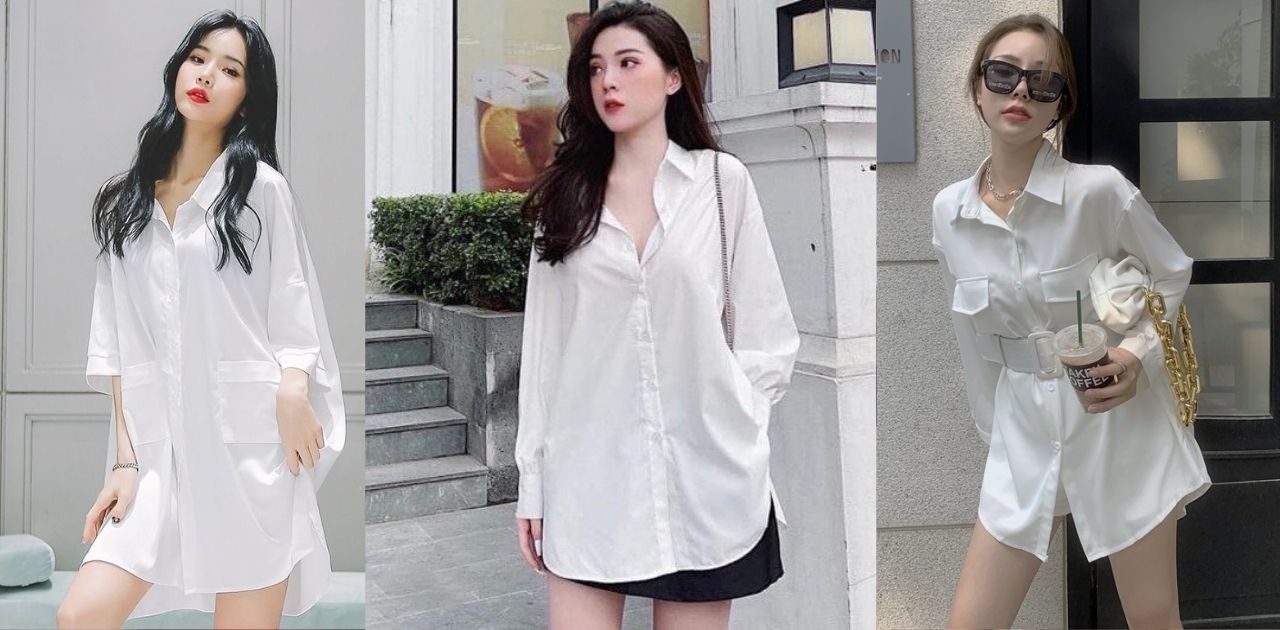 Phối đồ sơ mi trắng nữ kiểu layer độc đáo