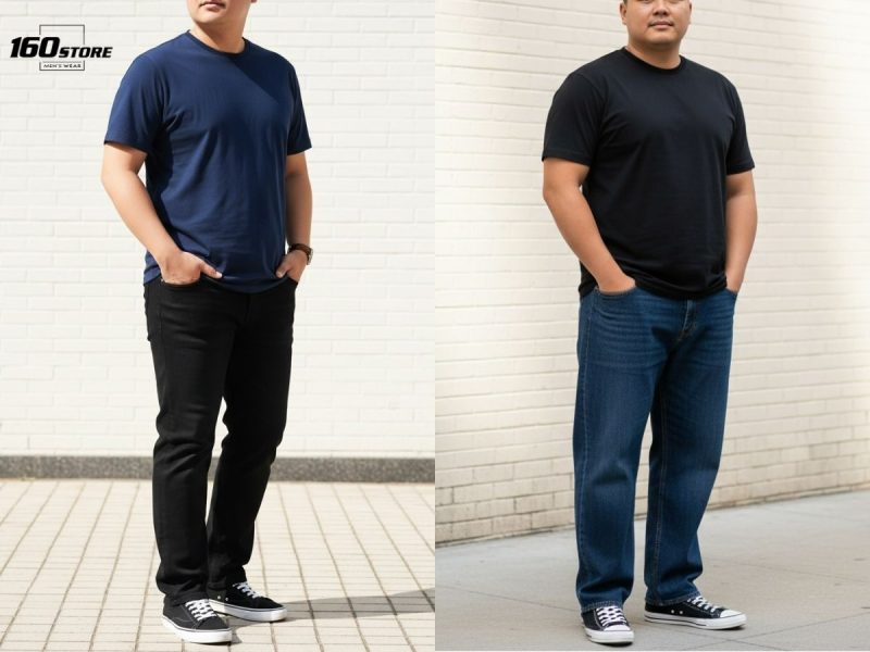 phối đồ cho nam cao 1m7 mập với áo thun