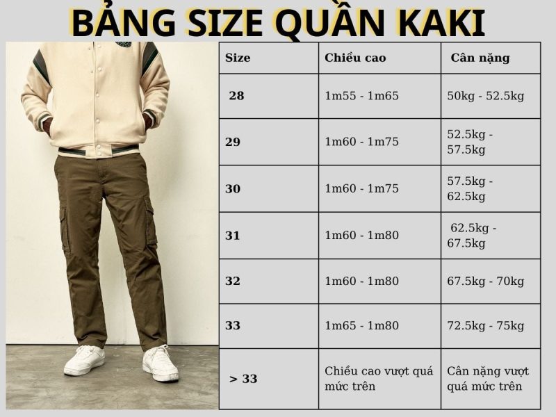 75kg mặc quần size gì cho nữ theo chiều cao