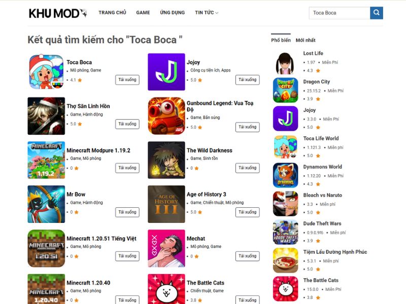 Bước 1: Truy Cập Liên Kết Tải Toca Boca Cho Android