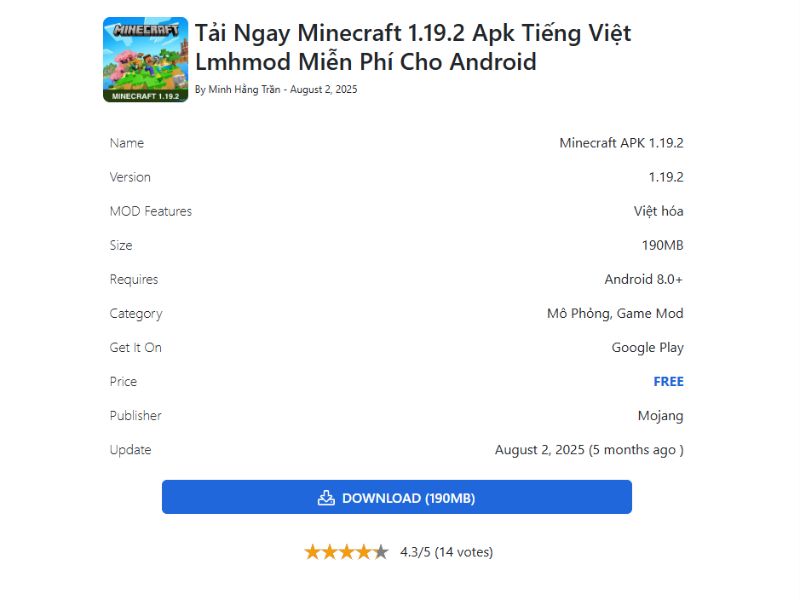 Cách Mở Khóa Tính Năng Tiếng Việt Trong Minecraft