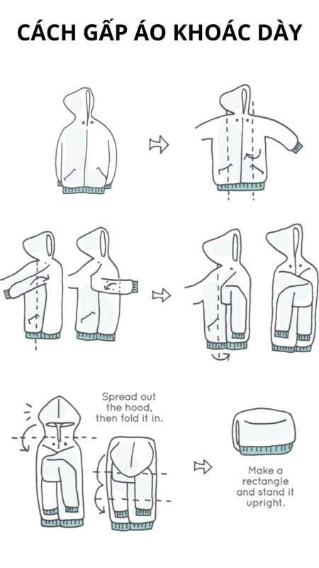 cách gấp áo khoác bò không bị nhăn