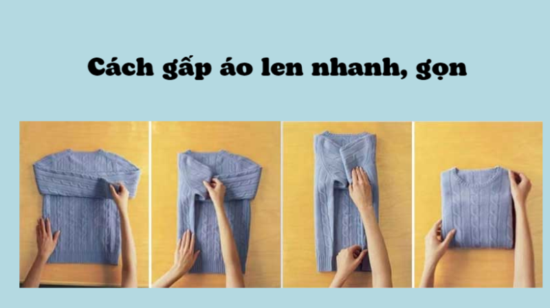 cách gấp áo len cơ bản
