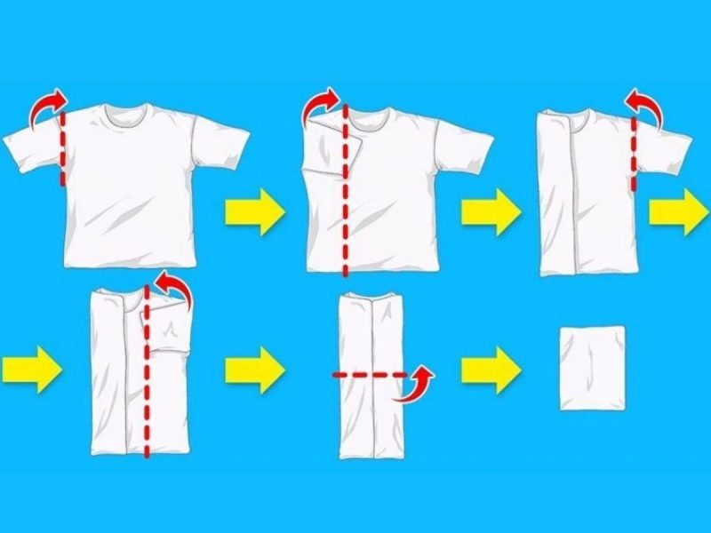 cách xếp áo thun kiểu KonMari