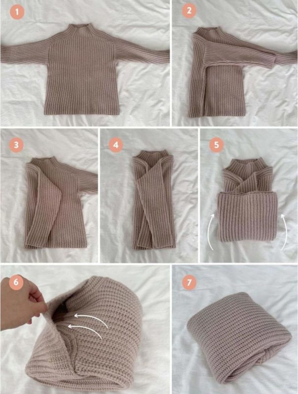cách gấp áo len gọn gàng