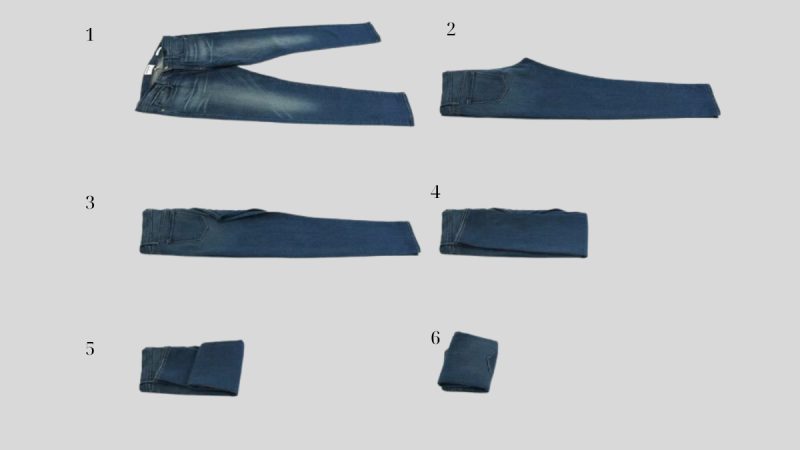 cách gấp quần jean gọn gàng