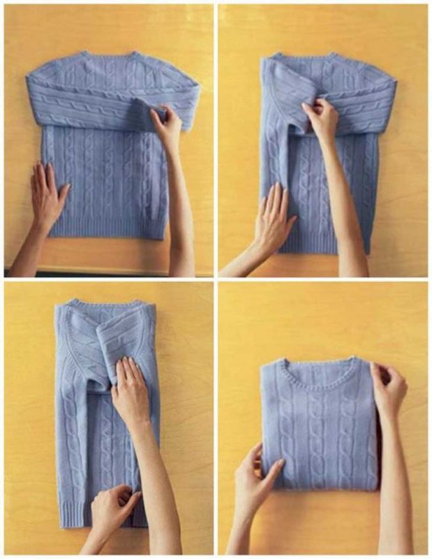 Cách cuộn tròn quần áo tiết kiệm diện tích