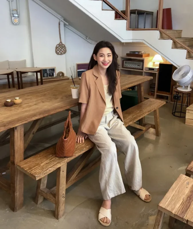 phối đồ với blazer tay ngắn nữ