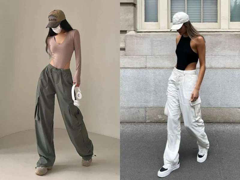 Phối quần túi hộp nữ với áo ôm body