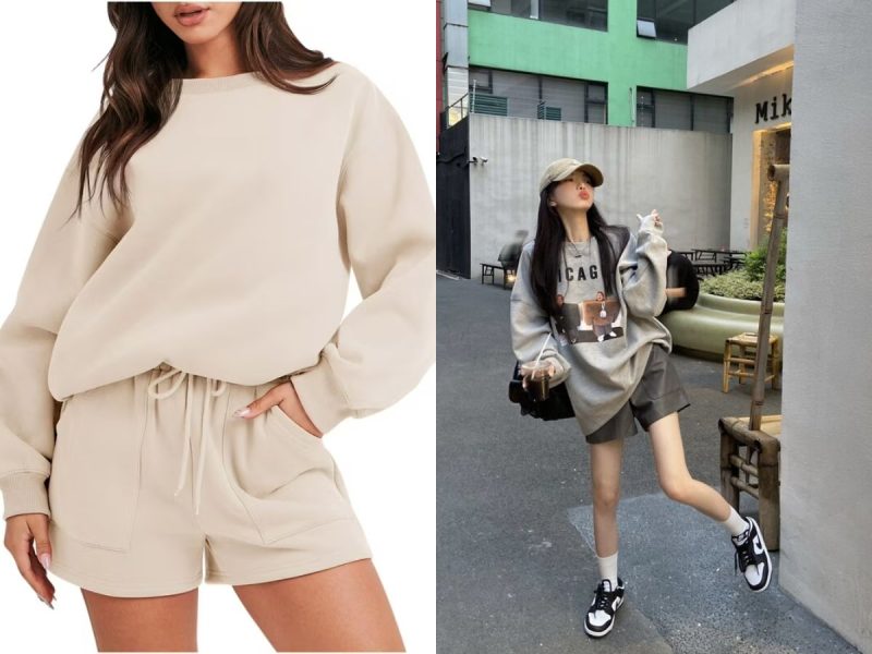 mix đồ với quần short nữ đông
