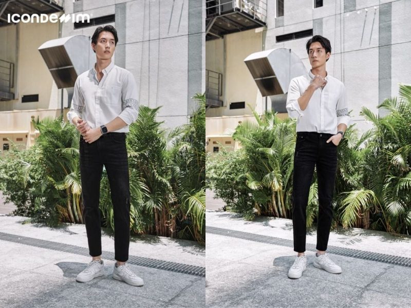 cách phối áo với quần đen