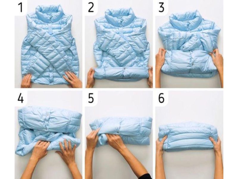 cách gấp áo khoác có mũ